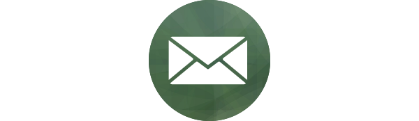 White envelope on a green background