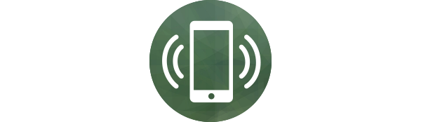 Smart phone on green background